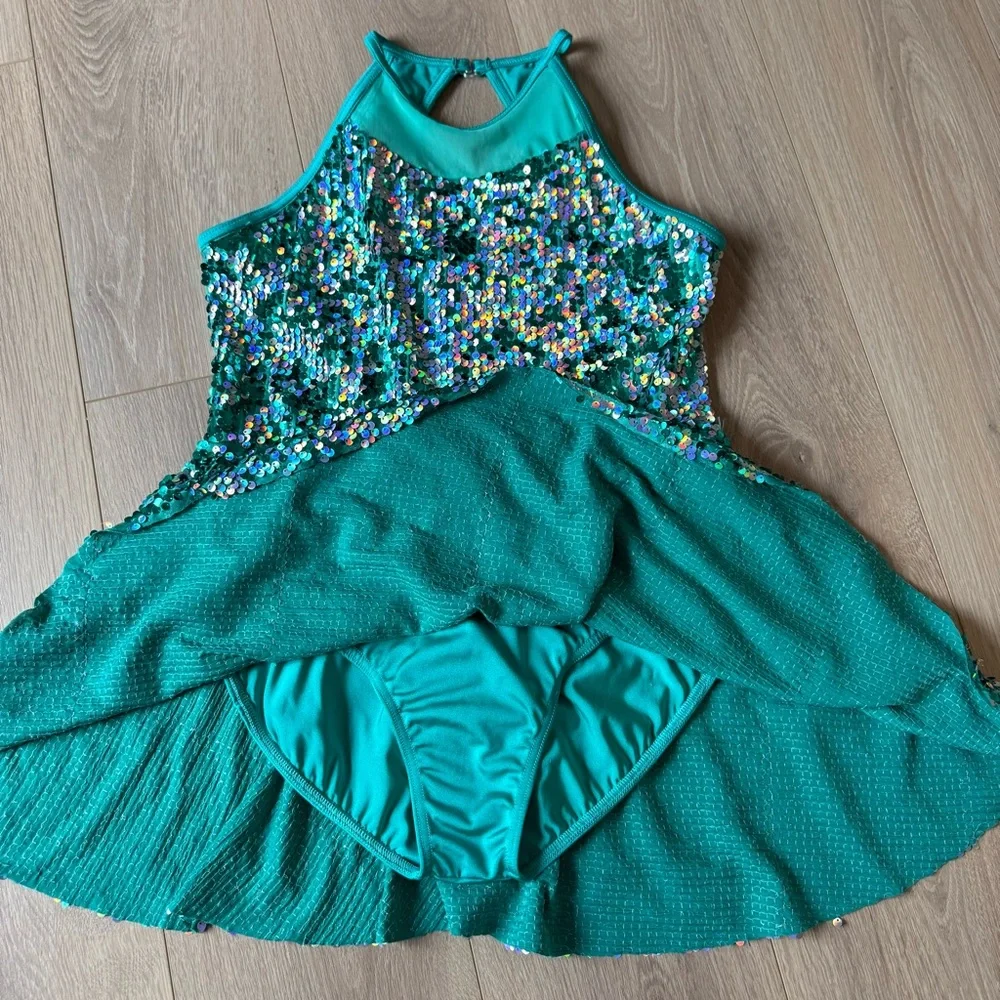 C27 Weissman Sparkling Sequin Green Dancing Ballerina‎  Dress